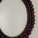 Miroir vintage bohème en perles de bois