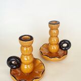 Pair of ceramic candle holders 1950