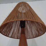 Mid-Century Danish Teak and Sisal Table Lamp, 1950s
