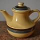 Vintage straw yellow Gien coffee maker, "Djerba" model