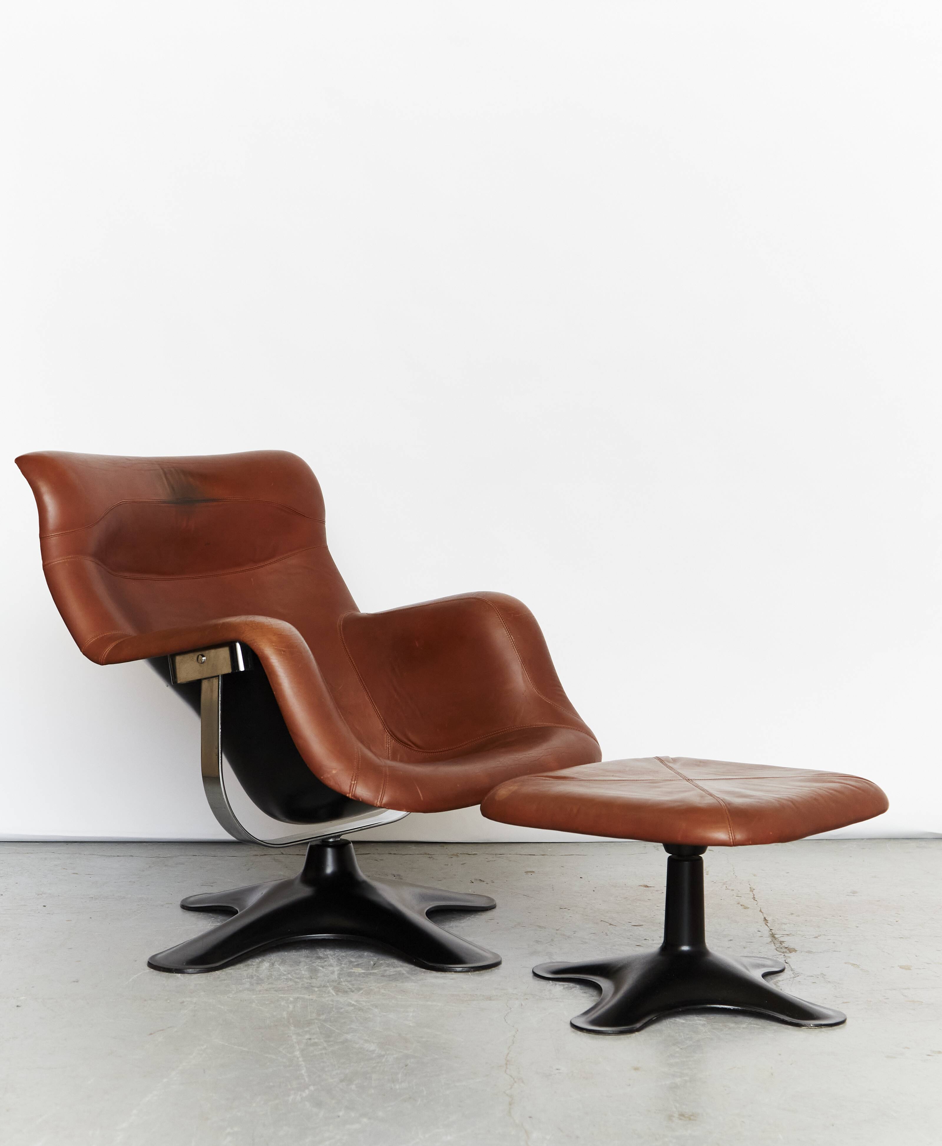 Yrjö Kukkapuro Karuselli Chair & Ottomane for Haimi, 1965