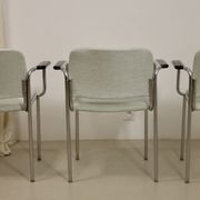 Set de 3 de chaises tubulaires en acier chromé, datant de 1970.Ref Amanda