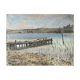 Tableau, watercolour G. Girardot (1856-1914), Landscape with jetty around 1900