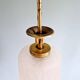 Pair of Mid Century Pendant Lights in Brass and Clear Crackle Glass, 1950s