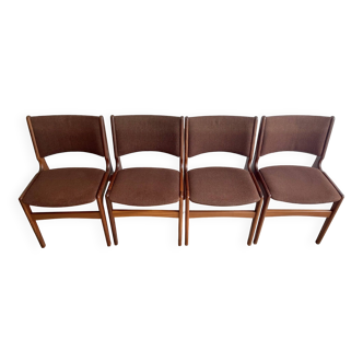 Set of 4 vintage teak danish dining chairs