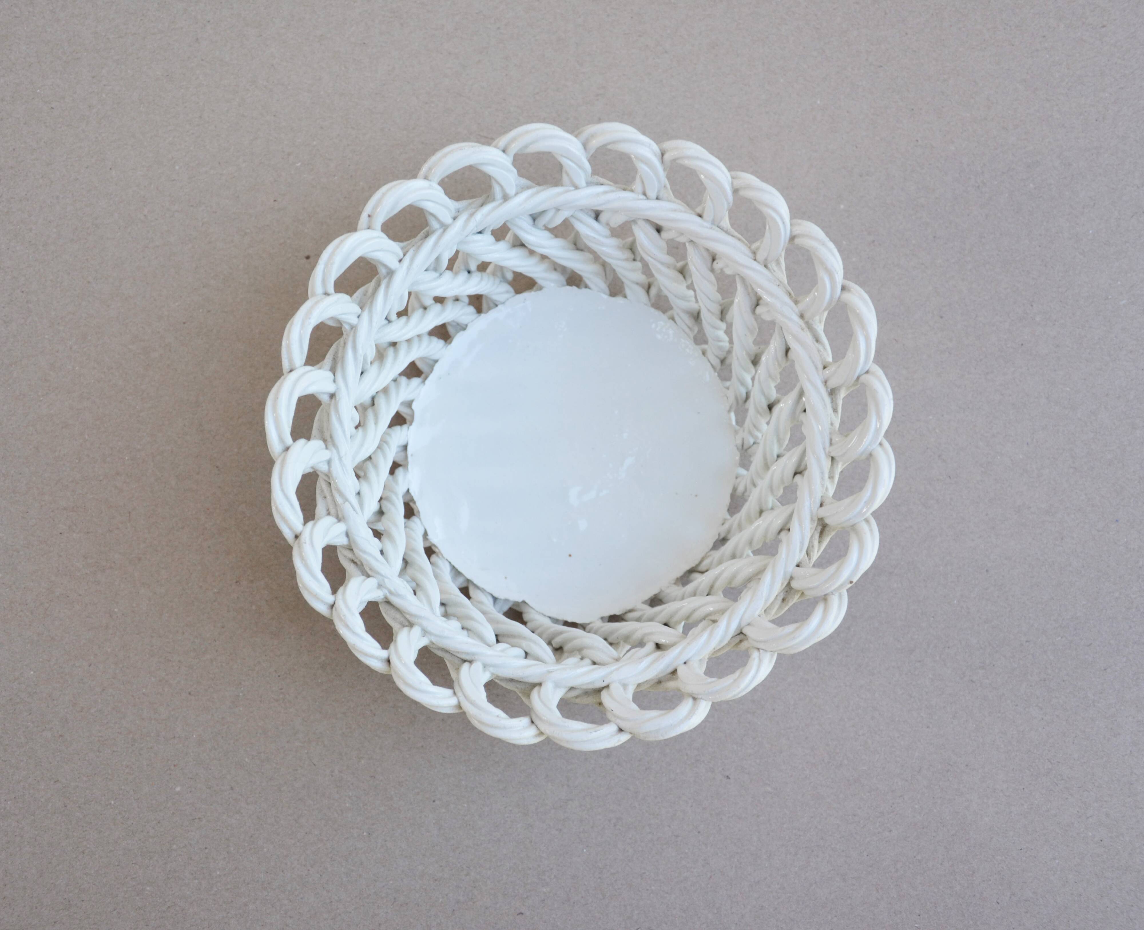 Woven ceramic basket