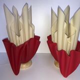 Pair of two-tone handkerchief lamps