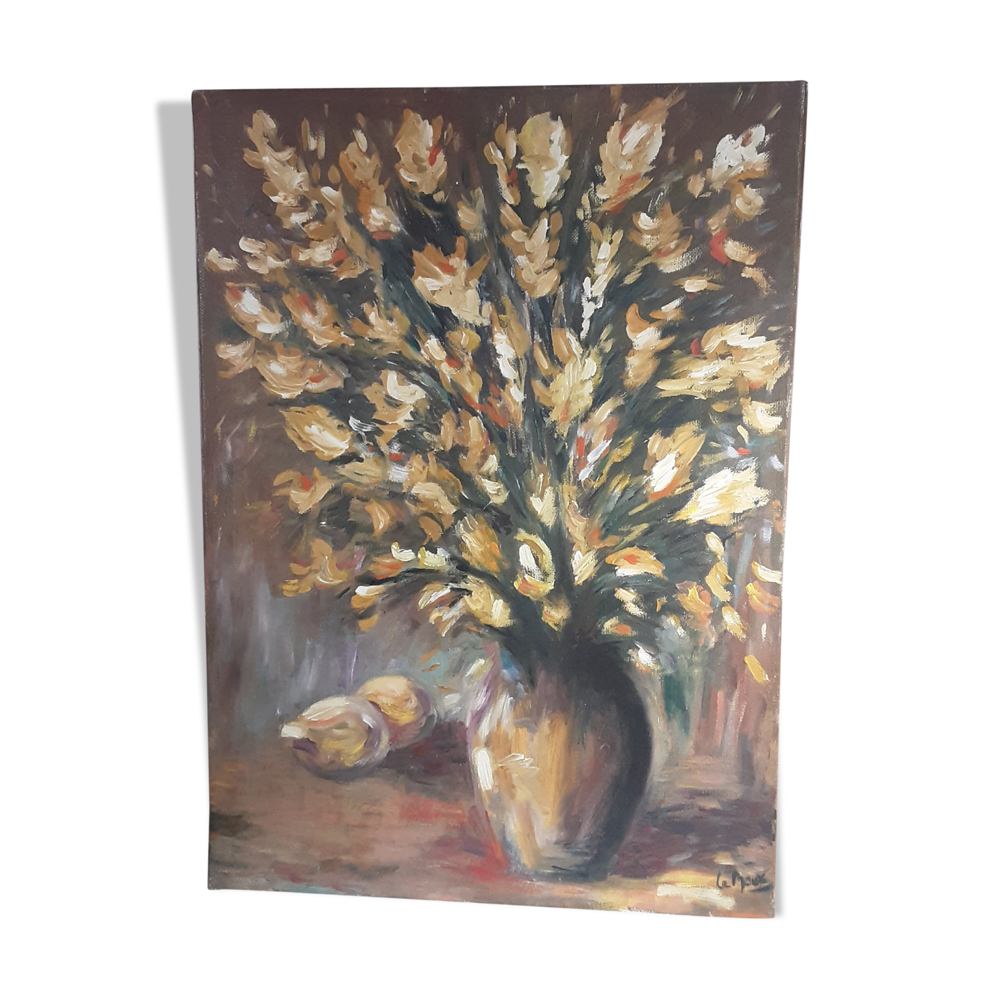 Tableau vintage huile sur toile signée