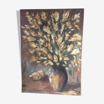 Tableau vintage huile sur toile signée