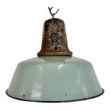 Lampe d'usine industrielle en émail à pétrole avec dessus en fonte, années 1960