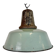 Industrial Petrol Enamel Factory Lamp with Cast Iron Top, 1960s