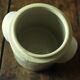 Pot glazed stoneware beige lid handles