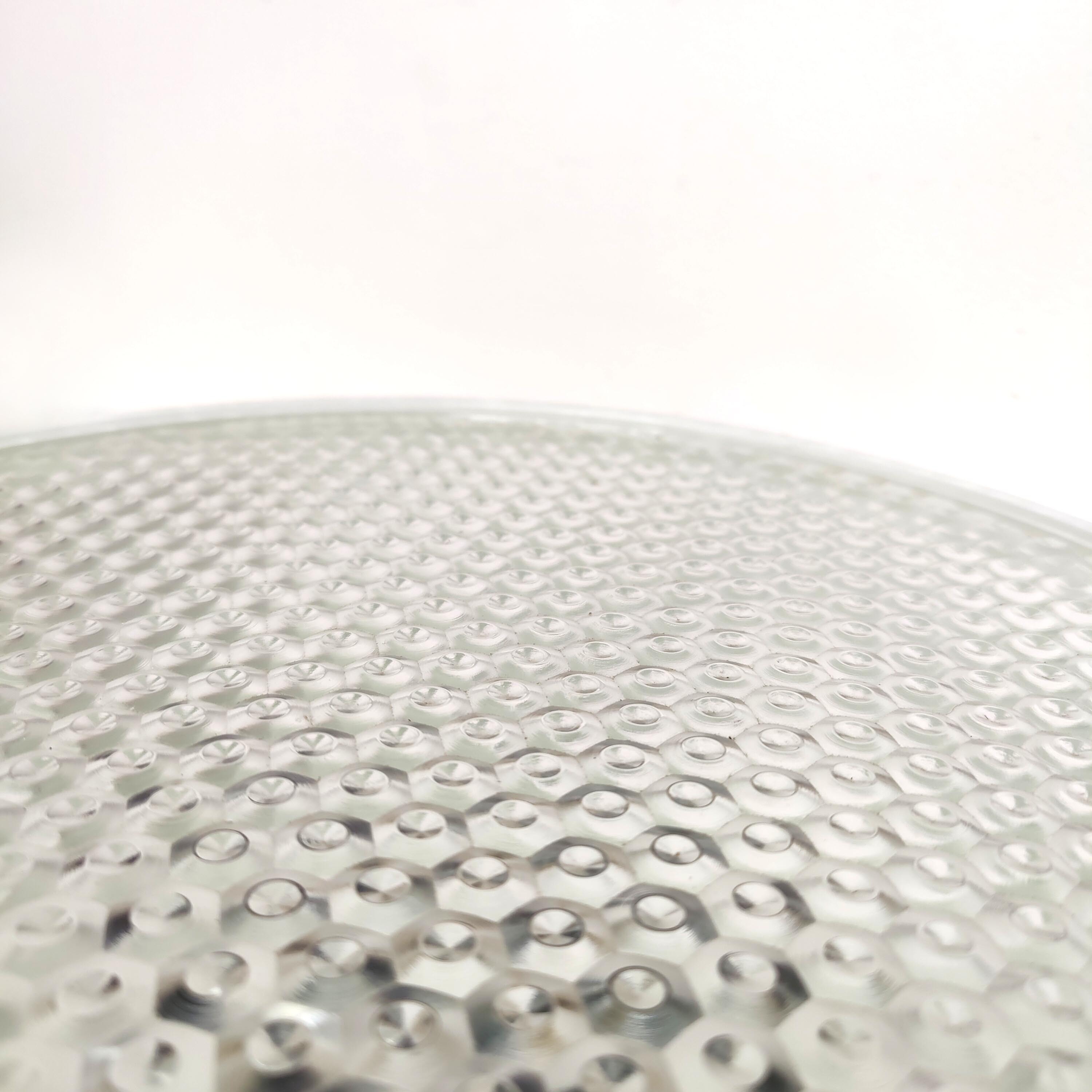 Ceiling lamp or wall lamp Holophane white opaline glass 1970 diameter 35cm