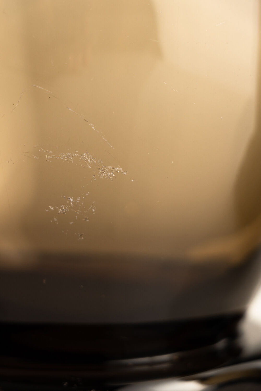 Art deco decanting set in smoked crystal glass