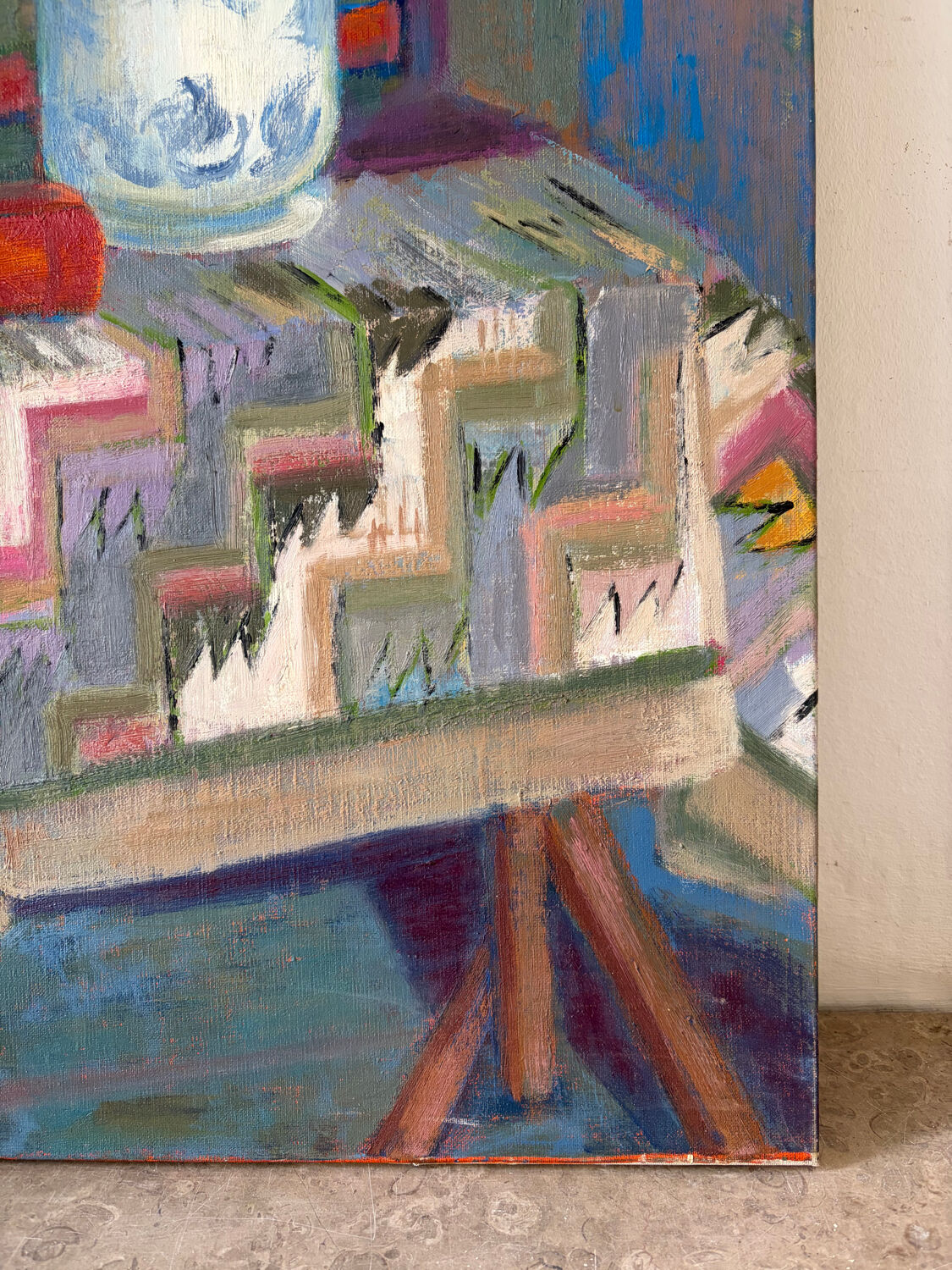 The reading table, oil on canvas