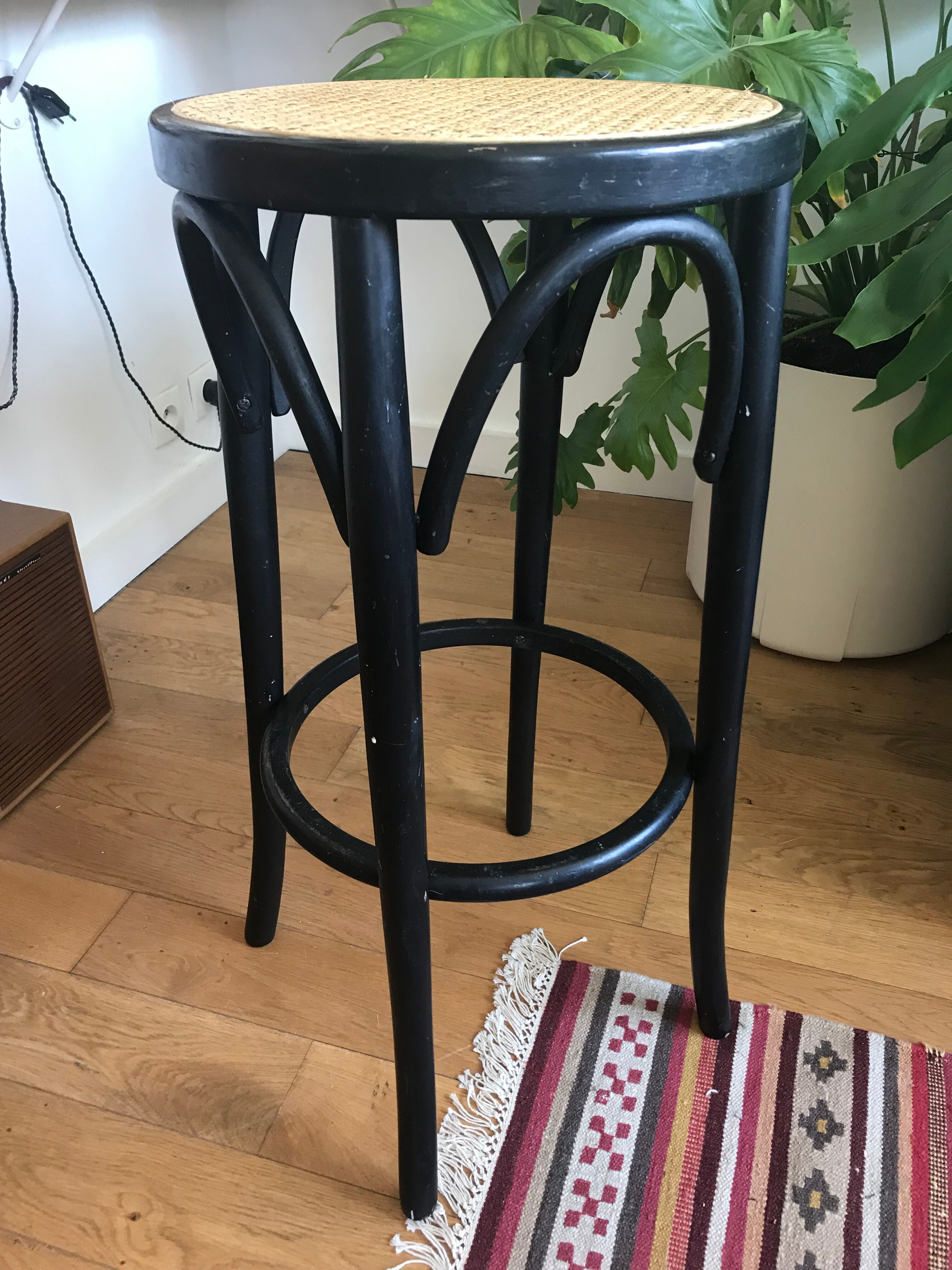 High wooden and canning stool