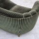 1960s, Danish 2-seater curved sofa, furniture velour, oak wood.