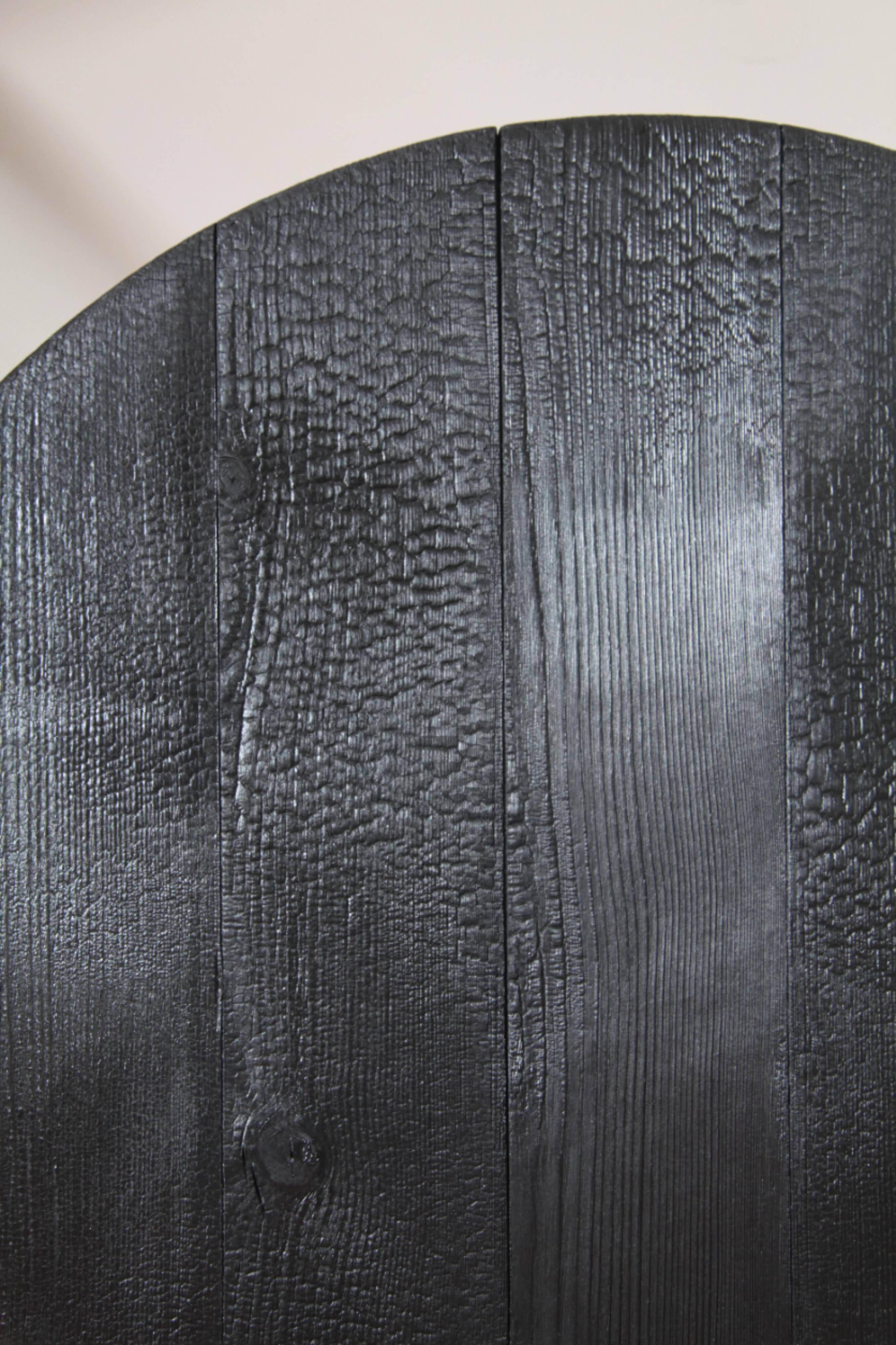 Burnt wood screen unique piece