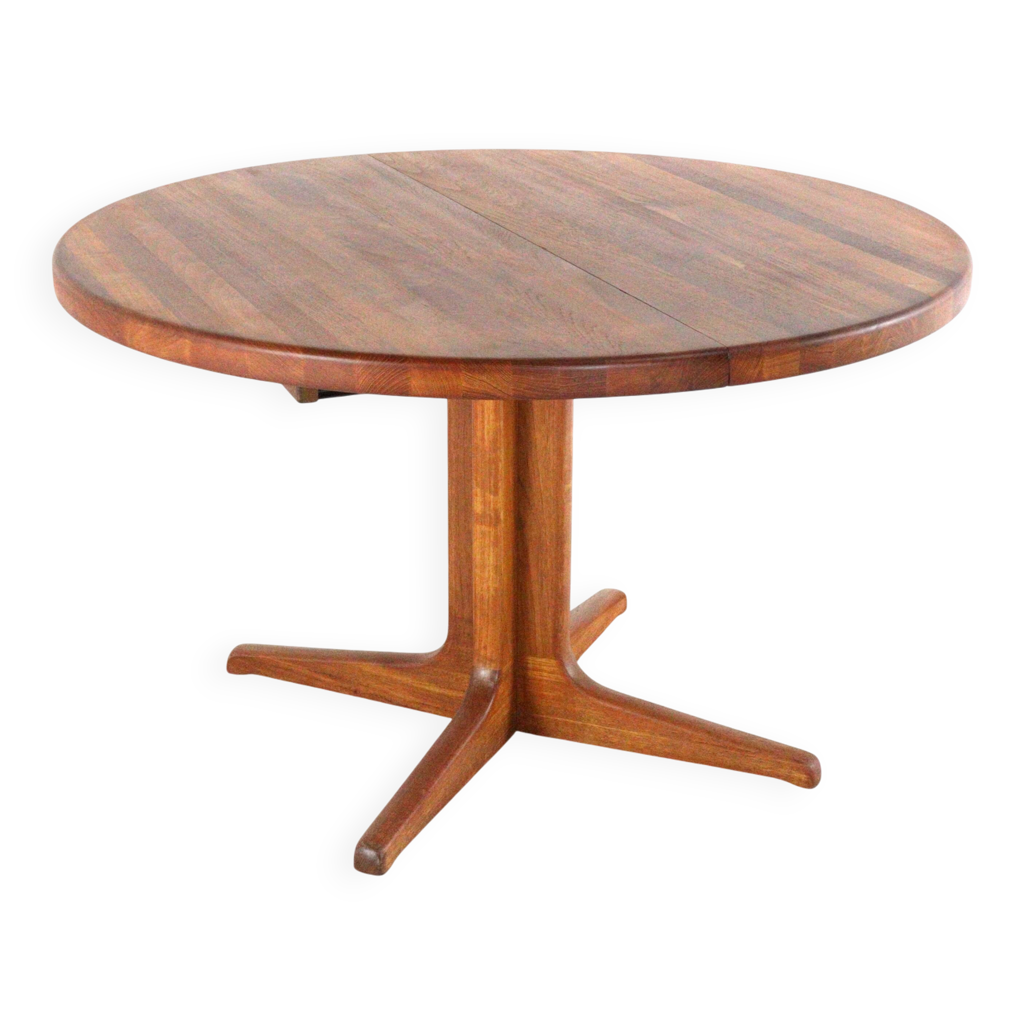Table à manger extensible ronde 'Arden' 2x - teck - style mid-century moderne