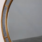 Mid-century gilt oval Mirror by Deknudt, Belgium 1980s