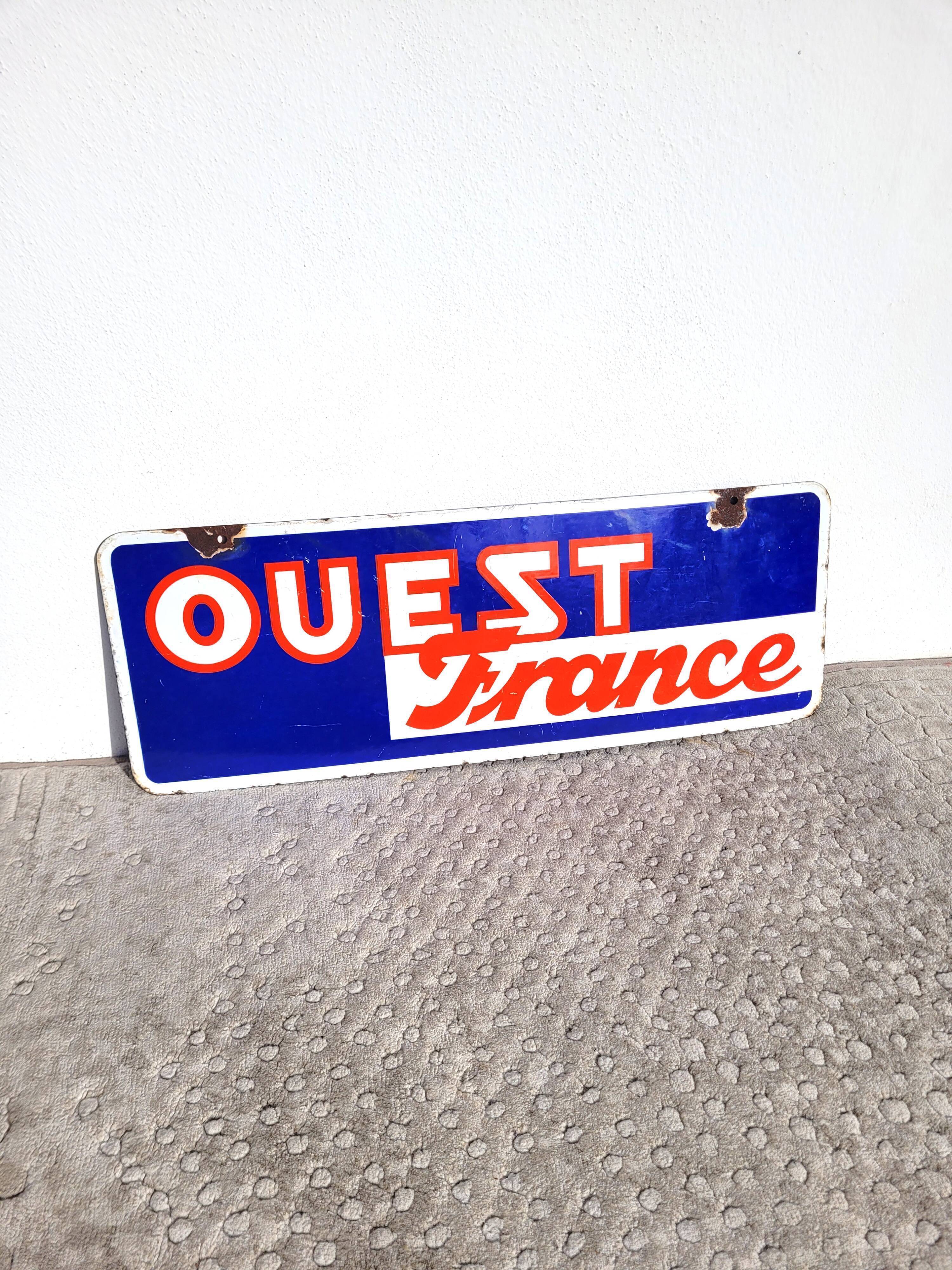 Old West France enamelled plaque