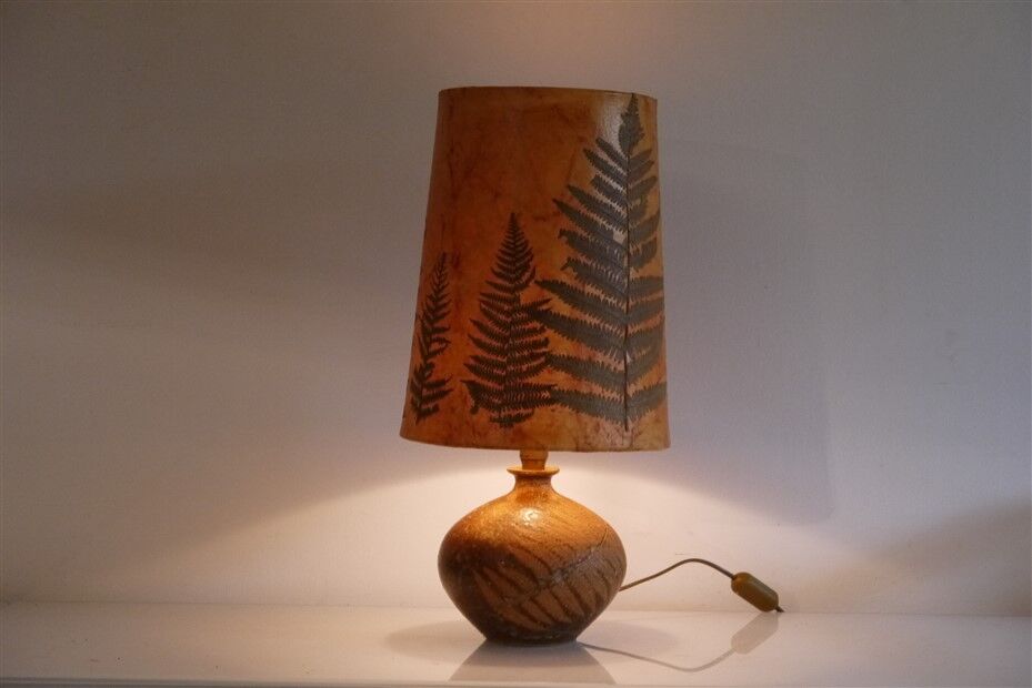Sandstone lamp by Alain Blanchard 1970