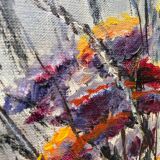 Peinture bouquet fleurs séchées J.Moy