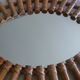 Large oval wall mirror bamboo rattan wicker vintage 56x68cm