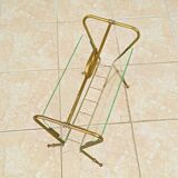Vintage brass and glass magazine rack 1960s