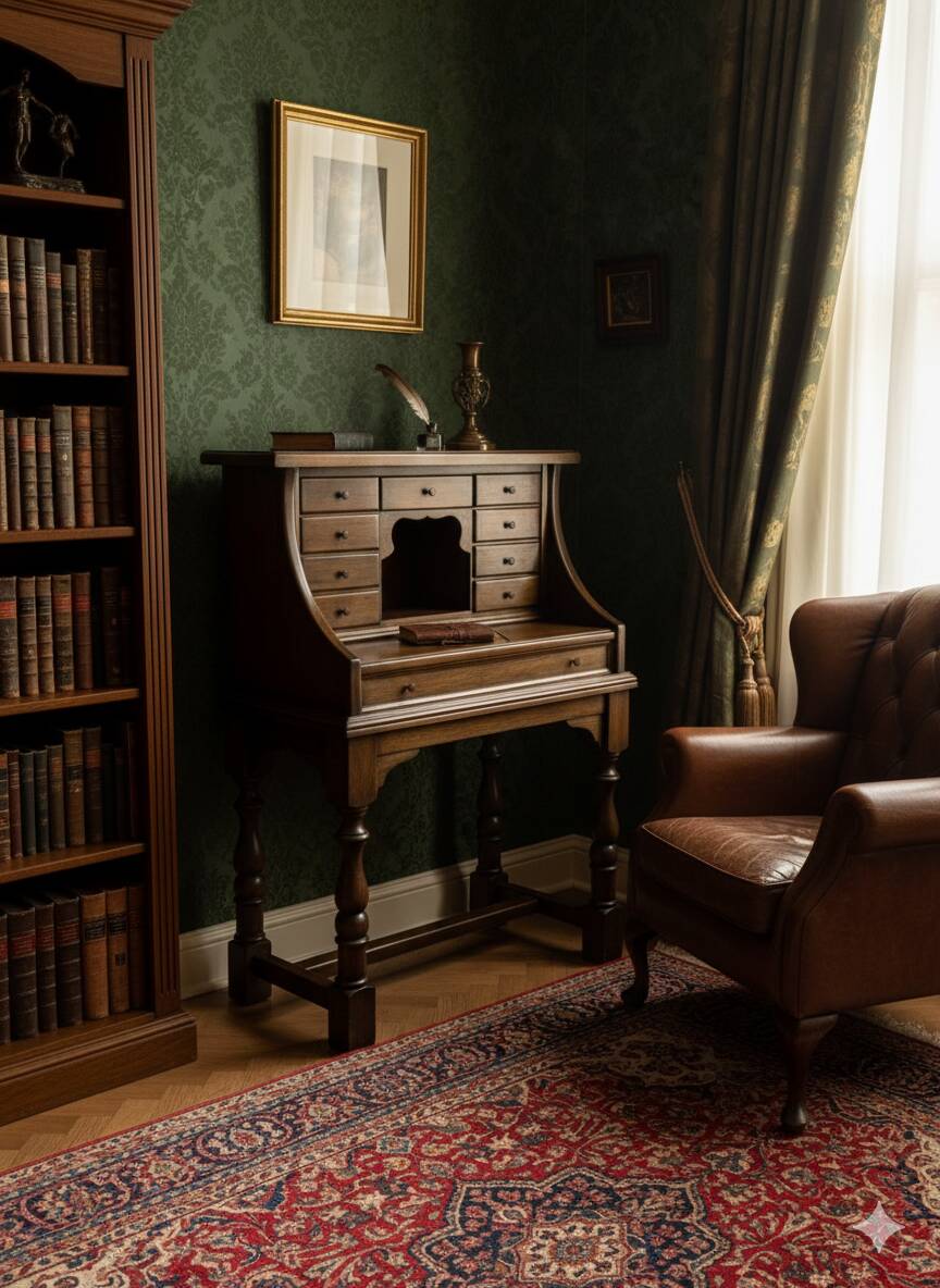 Secrétaire / Bureau de notaire anglais ou néerlandais ancien — vers 1780–1840