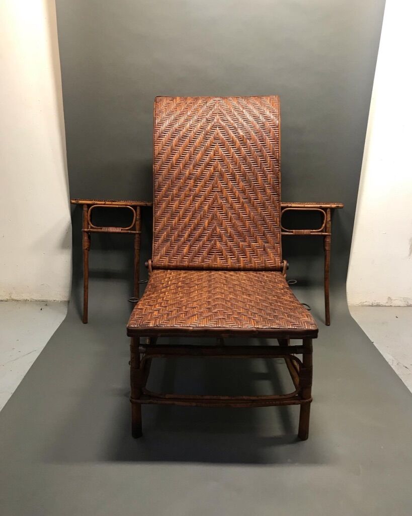 Old rattan armchair