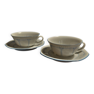 Pair of German porcelain cups Schirnding Bavaria XXth