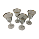 4 verres à pied à apéritif à liseré doré en verre soufflé