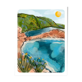 Illustration "Corsican cove" A4