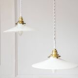 Flat Opaline pendant light