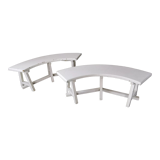 Pair of benches in white fir