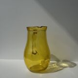 Vintage yellow glass pitcher H20.5