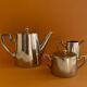 Silver metal teapot
