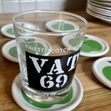 Set of 6 coasters Herrandiz Green Apple Vintage 1970