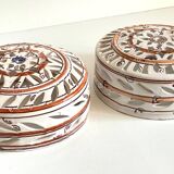 Handcrafted terracotta wall lamp enamelled bordeaux center