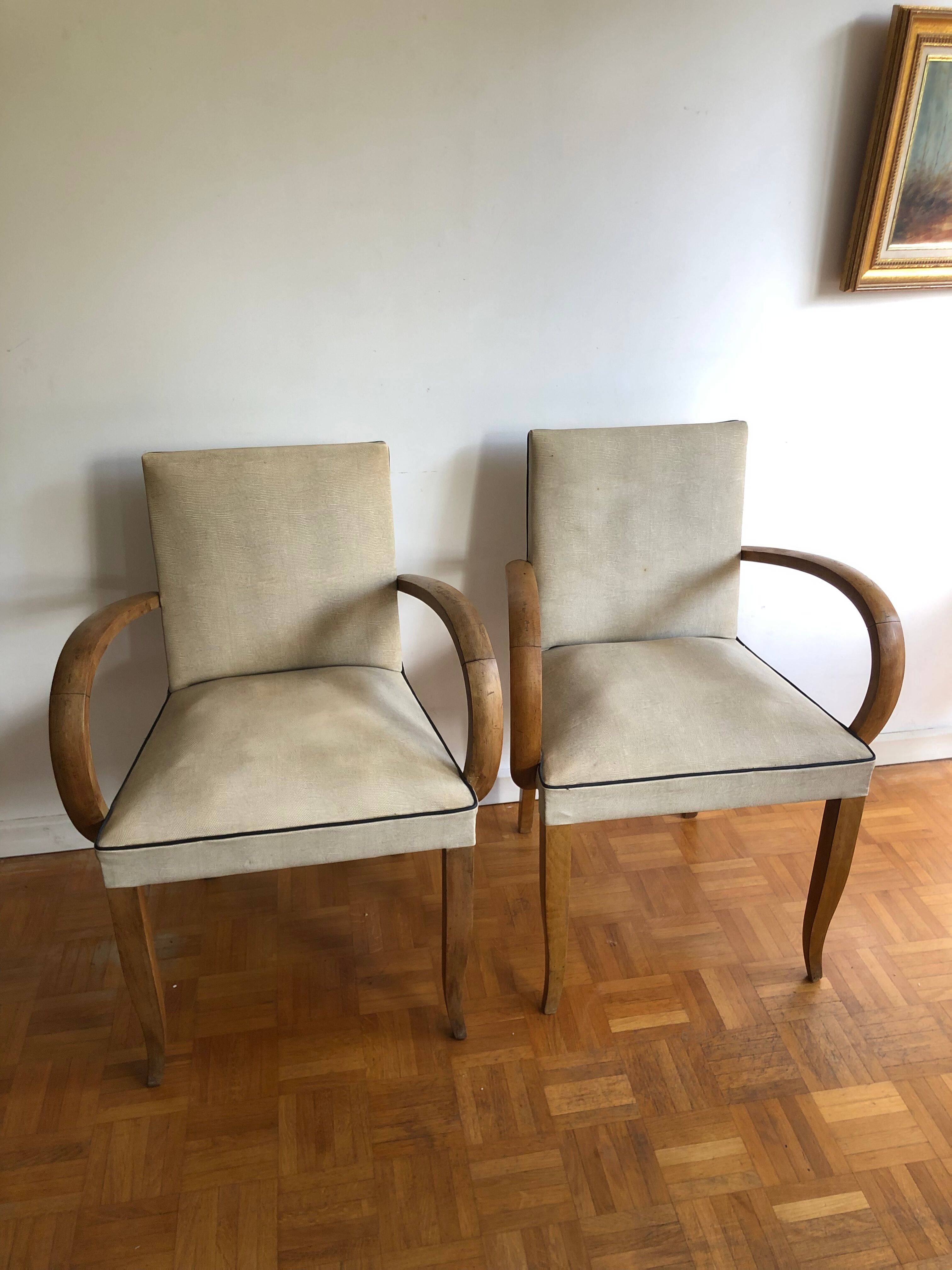 Pair of vintage bridge armchairs