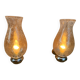 Pair of murano glass and chrome brass wall lights by keuco
