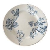 Assiette ancienne terre de fer mûriers