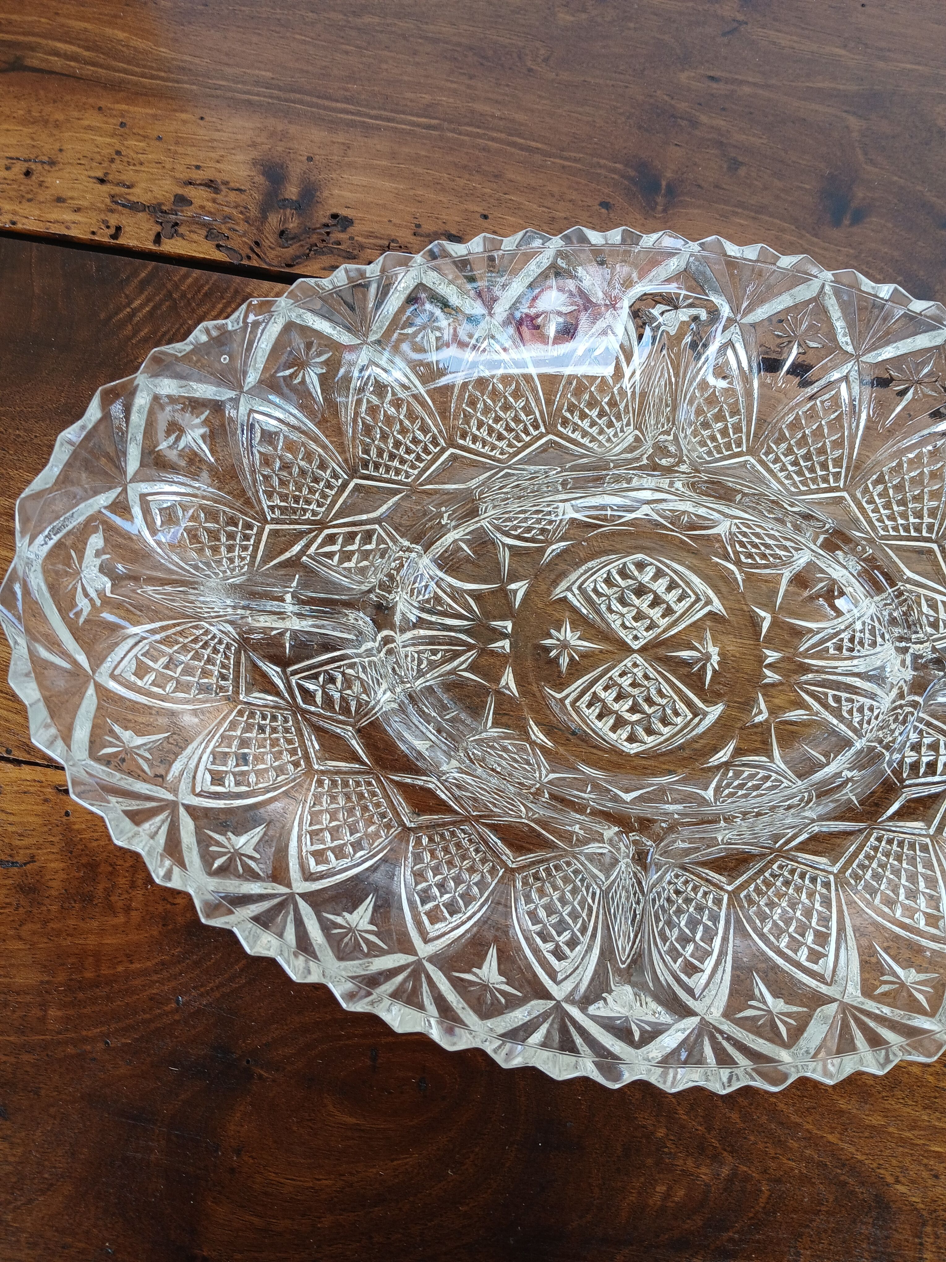 Vintage glass aperitif plate France
