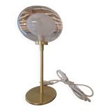 Glass and brass lamp