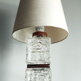 Lampe de table vintage avec base en verre