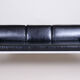 Restored Black Bauhaus Sofa, Designer Robert Slezak, High-Quality Leather, 1930s