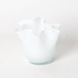 small handkerchief vase in white opaline