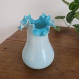 19th century blue opaline vase