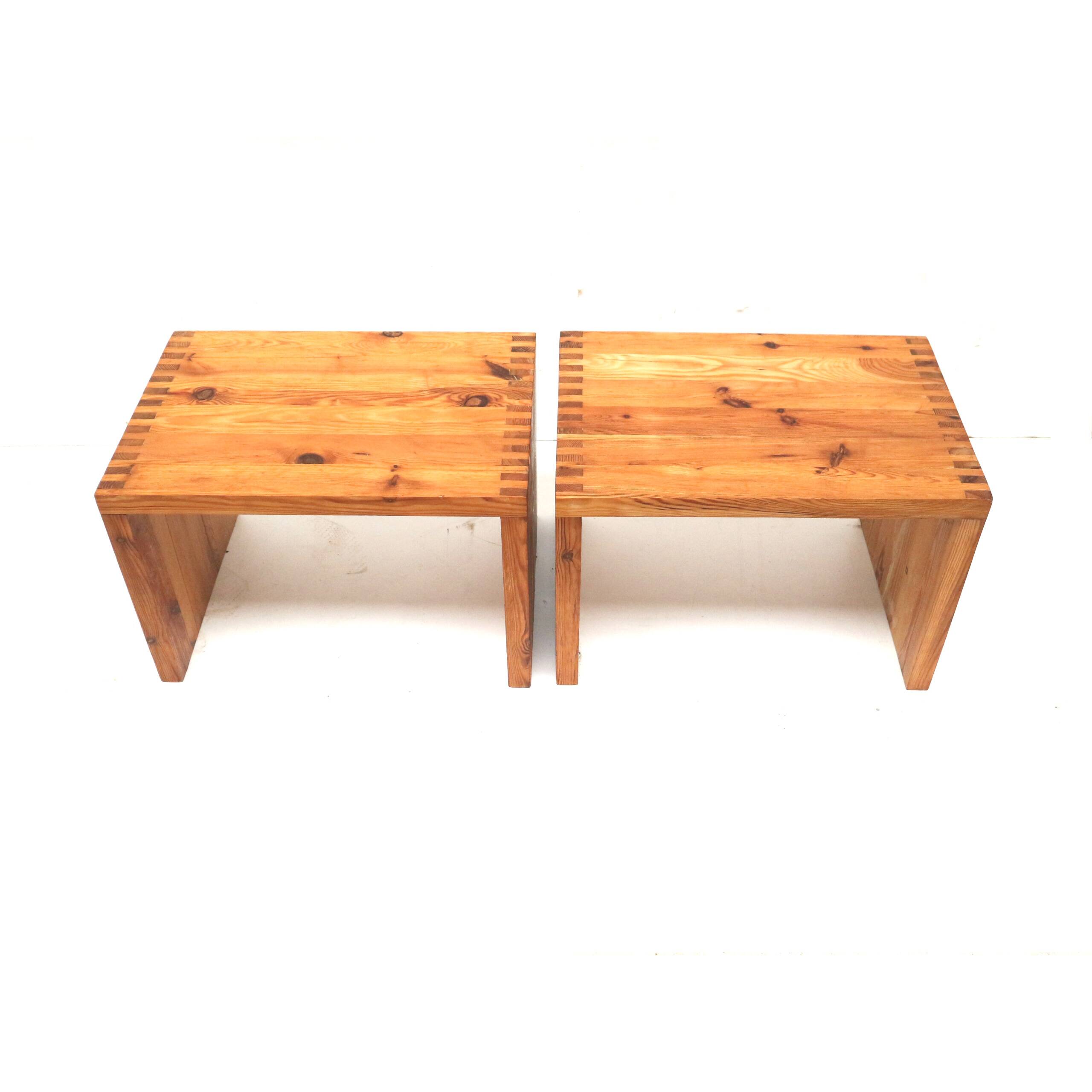 Unique set of 2 vintage tables / bedside tables by Ate van Apeldoorn for Houtwerk Hattem